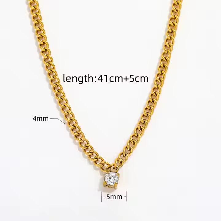 Chunky Zircon Chain Necklace