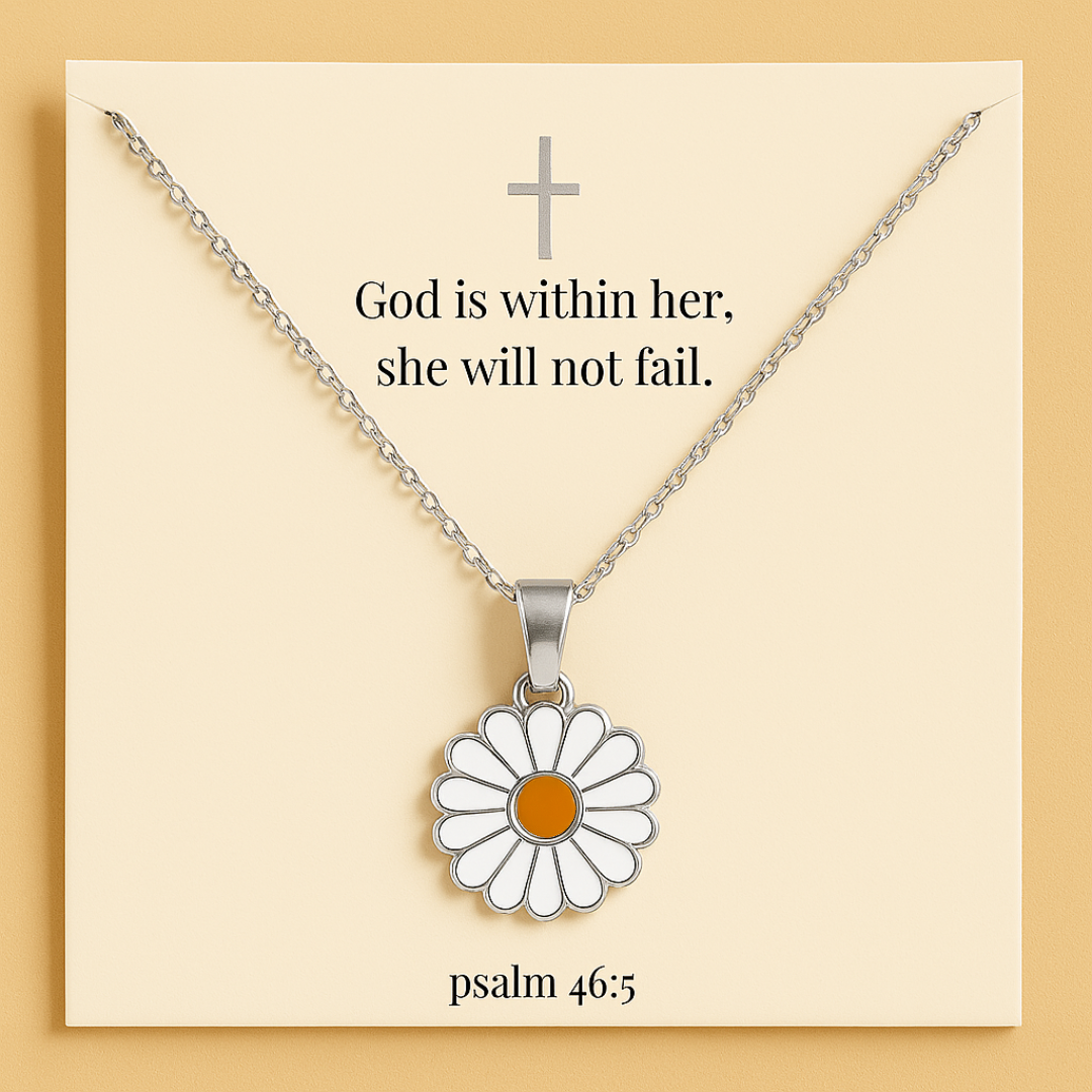 Silver Hidden Strength Daisy Locket