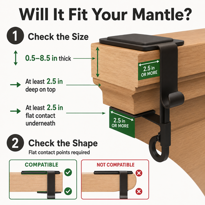 Adjustable Stocking & Garland Mantle Hangers