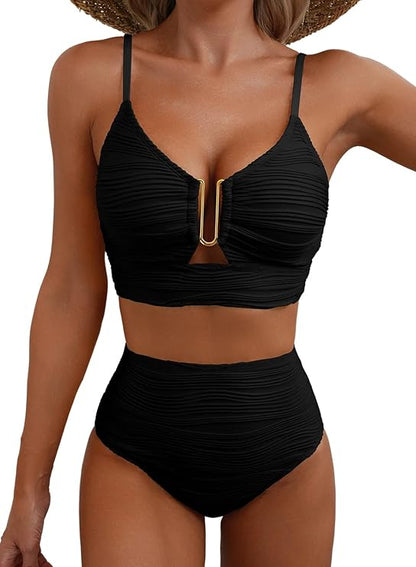 High Waisted 2 Piece Bikini Set