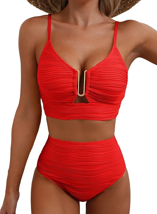 High Waisted 2 Piece Bikini Set