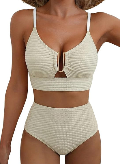 High Waisted 2 Piece Bikini Set