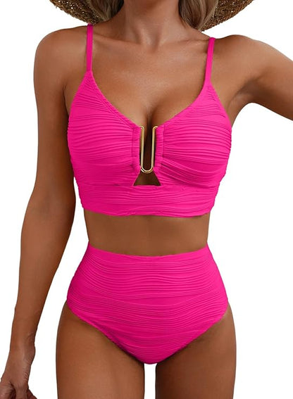 High Waisted 2 Piece Bikini Set