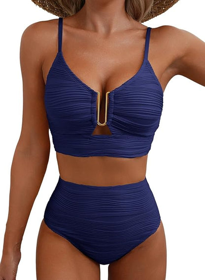 High Waisted 2 Piece Bikini Set