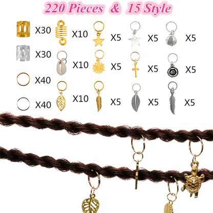 220-Piece Hair Charm Set