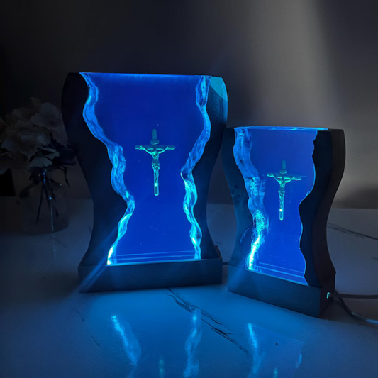 Handmade Crucifix Resin Lamp
