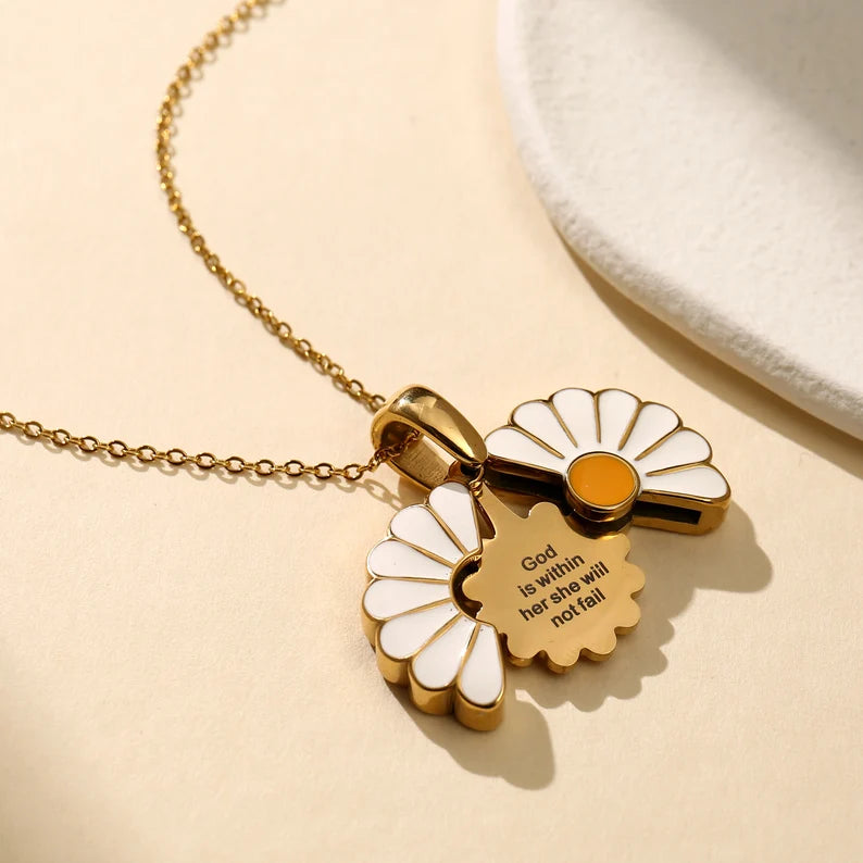 Gold Hidden Strength Daisy Locket