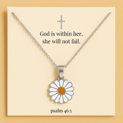 Silver Hidden Strength Daisy Locket