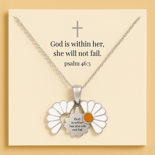 Silver Hidden Strength Daisy Locket