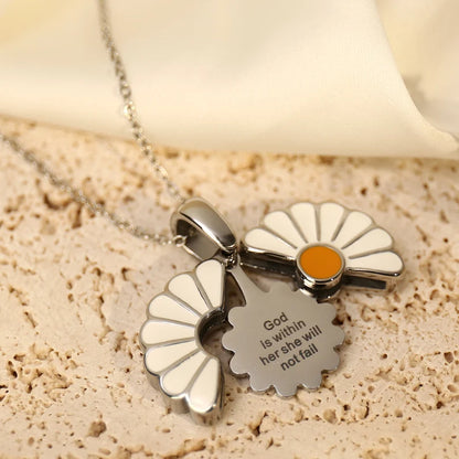 Silver Hidden Strength Daisy Locket